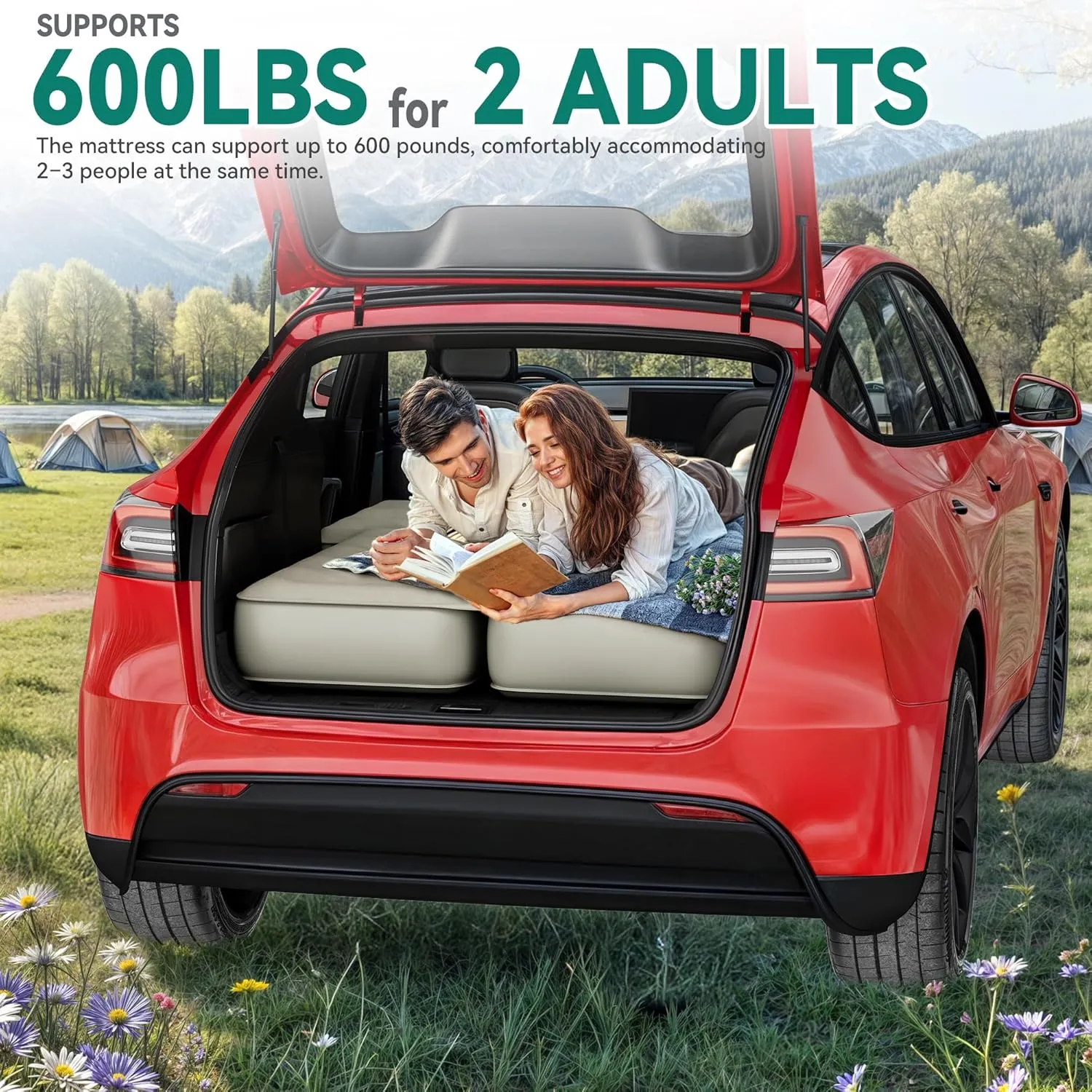 YITAHOME SUV Air Mattress with Pump, Pillows, Carry Bag & Repair Kit, 10" Inflatable Car Camping Bed for SUV, Jeep Wrangler, 4Runner & Mid-to-Large SUVs, Gray