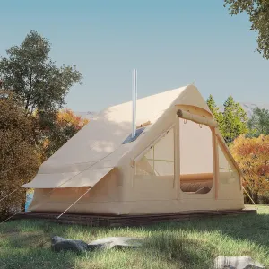 YOLENY Classic Inflatable Camping Tent for 6-12 Person, 4 Season Blow Up Tent with Mesh Windows & Pumps