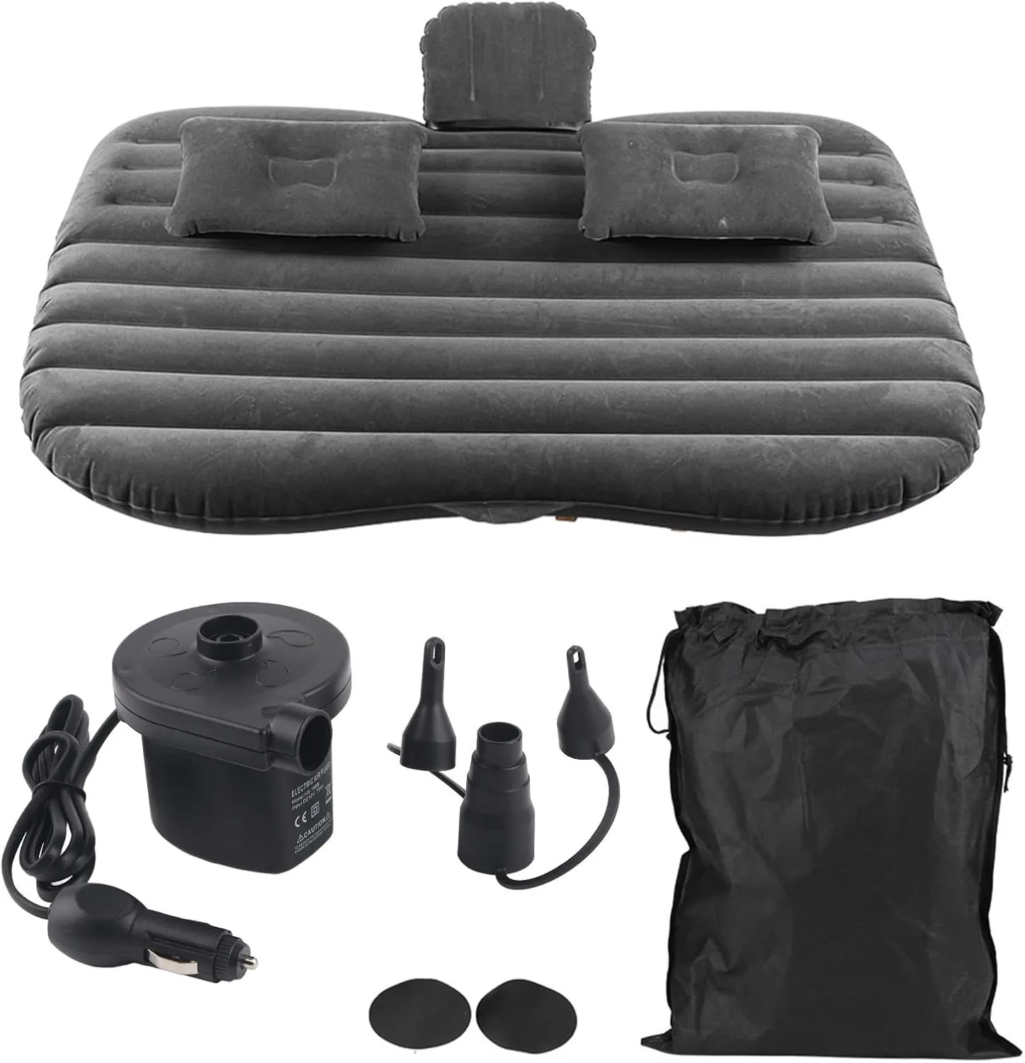 Zerone Inflatable Air Mattresses Car Inflatable Bed Mattress Quick and Easy Inflation Back Seat Mattress Soft Flocked PVC Material Car Bed Mattress Fits Most Cars (Black)